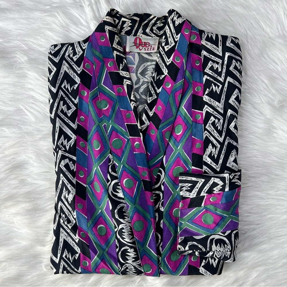 Vintage Geometric Patterned Blazer‎